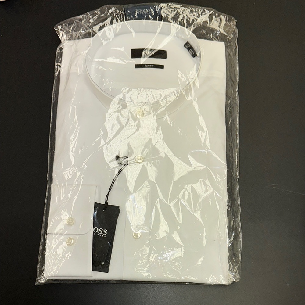 BOSS Men's White Dress Shirt. Tuxedo wearable.